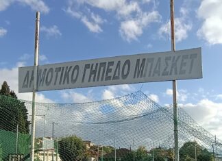 Σε πλημμυρισμένο γήπεδο παίζουν μπάσκετ τα παιδιά της Αγχιάλου